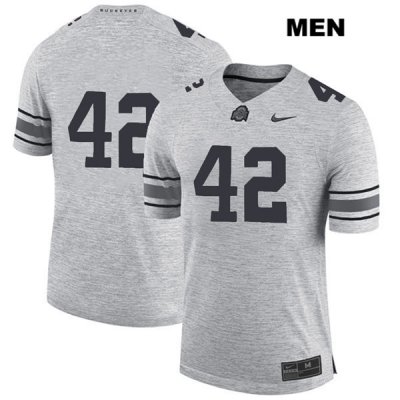 Men's NCAA Ohio State Buckeyes Bradley Robinson #42 College Stitched No Name Authentic Nike Gray Football Jersey PD20A27ZP